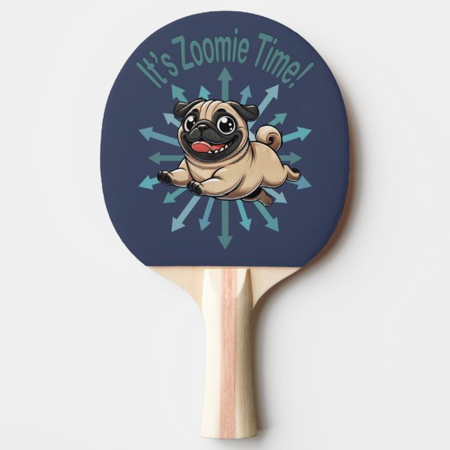 Pala De Ping Pong Es Zoomie Time Pug (Anverso)