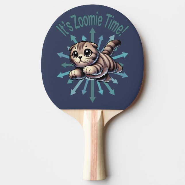 Pala De Ping Pong Es Zoomie Time Scottish Fold Cat (Anverso)
