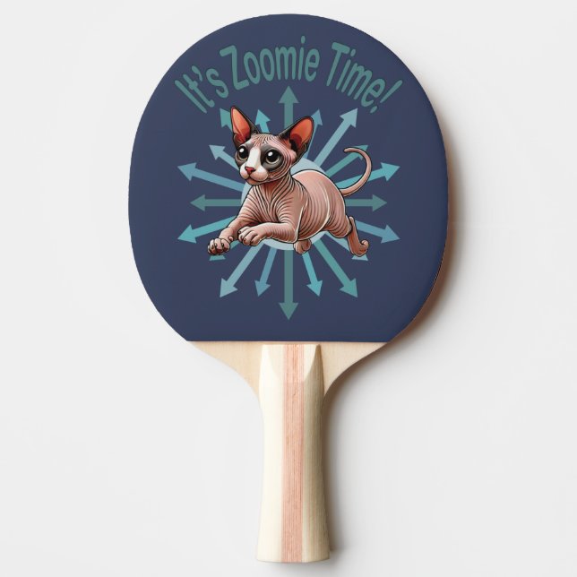 Pala De Ping Pong Es Zoomie Time Sphynx Cat (Anverso)