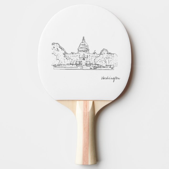 Pala De Ping Pong Esbozo del Capitolio de Washington DC (Anverso)
