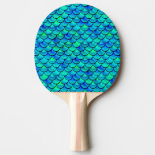 Pala De Ping Pong Escalas del azul de la aguamarina de Falln