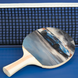 Pala De Ping Pong Escena dinámica de raza urbana azul