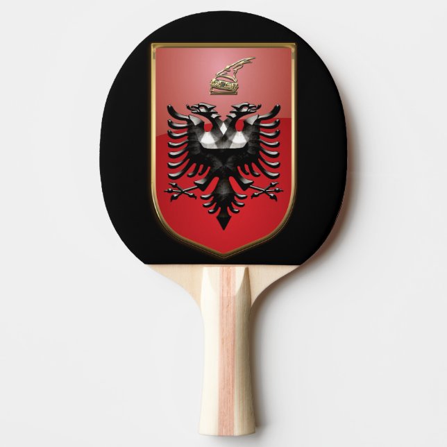 Pala De Ping Pong Escudo de armas albanés (Anverso)