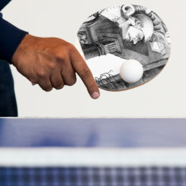 Pala De Ping Pong Escultura del castillo Arte de lápiz