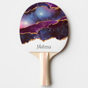 Pala De Ping Pong Espacio azul y morado y estrellas de edad moderna
