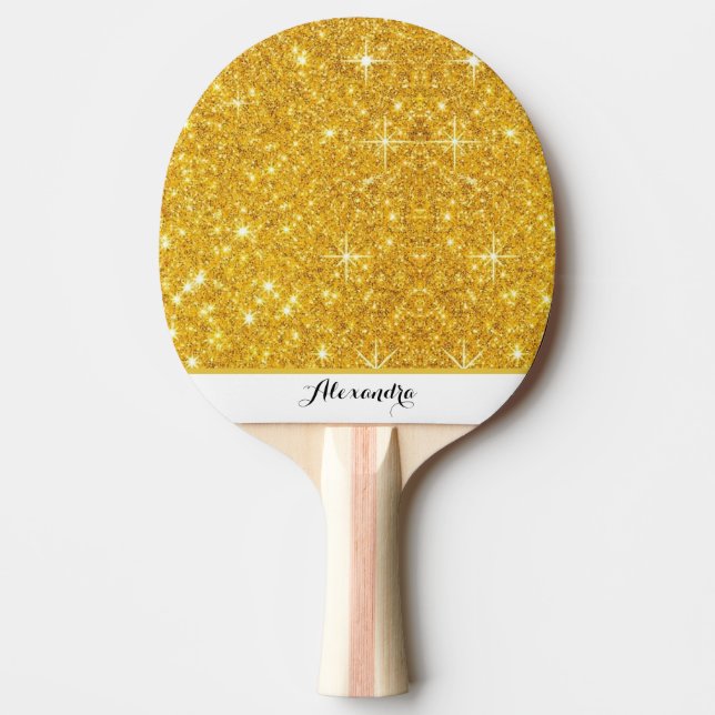 Pala De Ping Pong Esparkle de oro personalizado (Anverso)