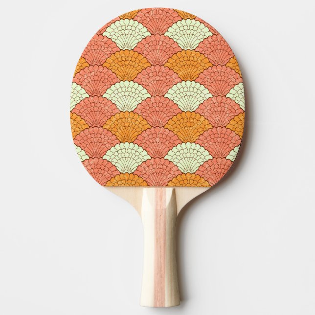 Pala De Ping Pong Espectáculo de la Shell: Patrones de mar abstracto (Anverso)