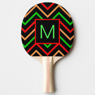Pala De Ping Pong Espectro colorido de Guay en un monograma negro