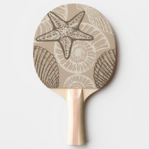 Pala De Ping Pong Espinosa de mariscos y conchas en beige
