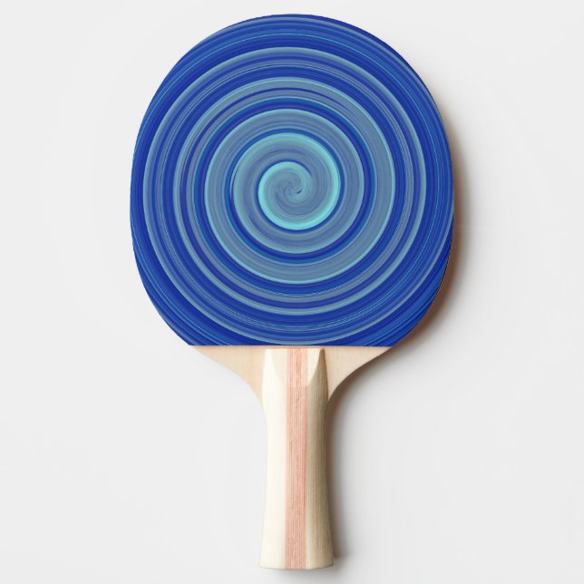 Pala De Ping Pong Espiral azul y turquesa (Anverso)