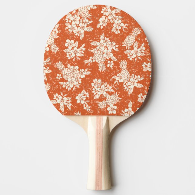Pala De Ping Pong Espíritu Aloha: Armonía Hibiscus-Pineapple. (Anverso)