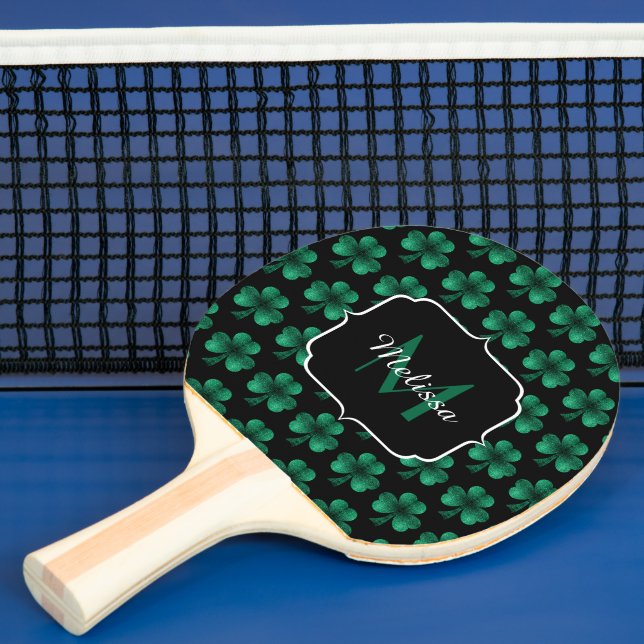 Pala De Ping Pong Espuma verde esmeralda Shamrock negro Monograma (in situ)