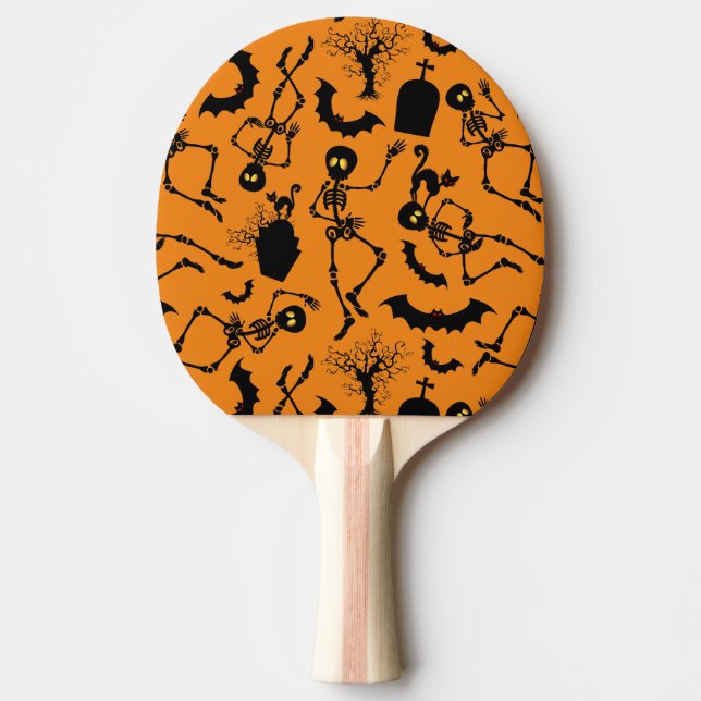 Pala De Ping Pong Esqueletos de Halloween Danza macabra (Anverso)