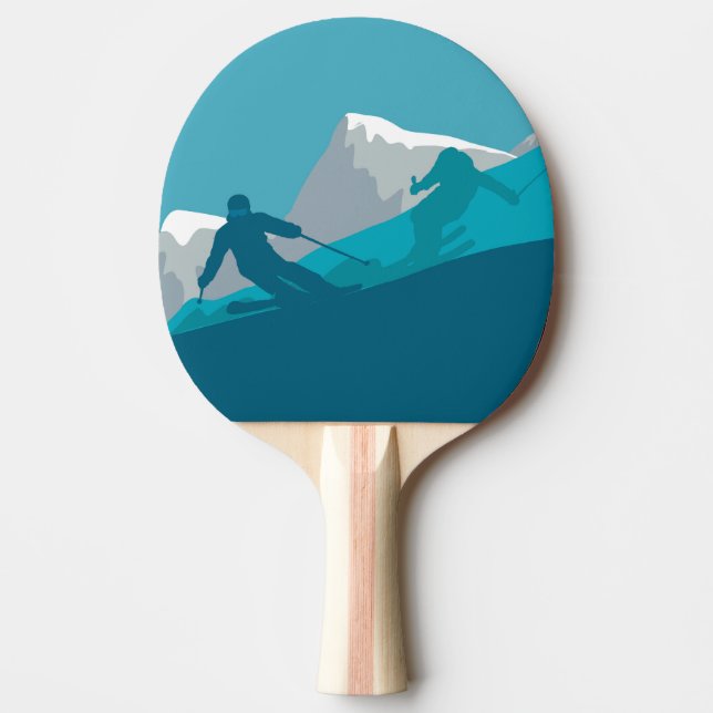 Pala De Ping Pong Esquí alpino en toda montaña (Anverso)