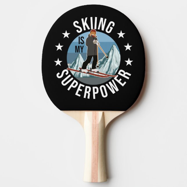 Pala De Ping Pong Esquiar Es Mi Superpoder (Anverso)