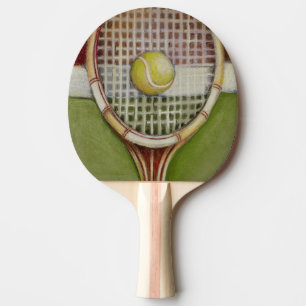 Pala De Ping Pong Estafa de tenis con la bola que pone en corte