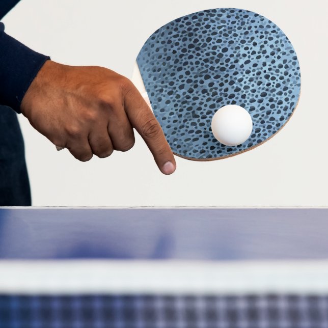 Pala De Ping Pong Estampa de pez azul y negro (in situ)