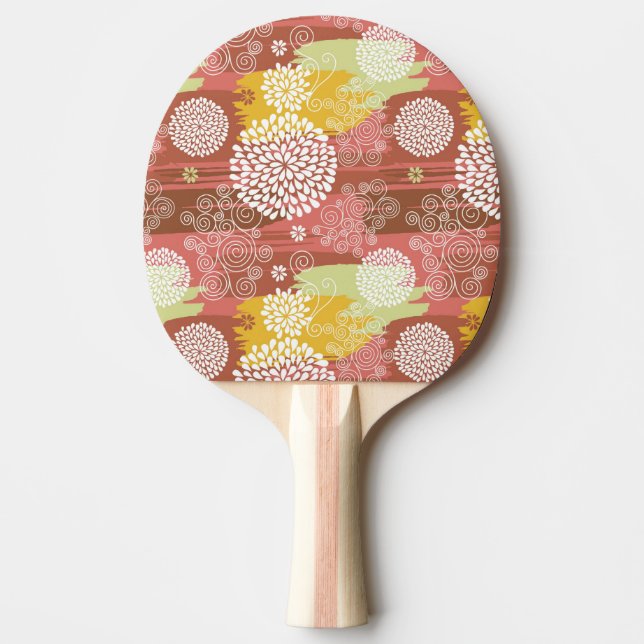Pala De Ping Pong Estampado de flores 2 (Anverso)