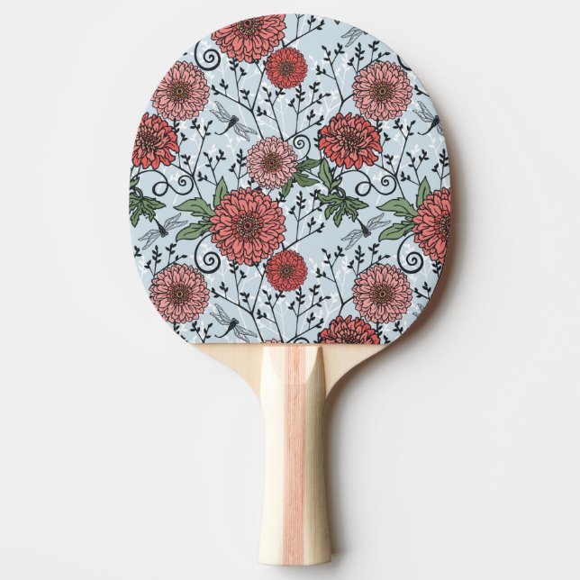 Pala De Ping Pong Estampado de flores 3 (Anverso)