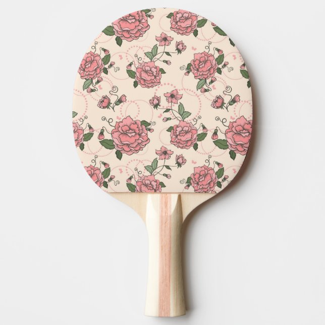 Pala De Ping Pong Estampado de flores 5 (Anverso)