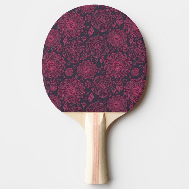 Pala De Ping Pong Estampado de flores 5 (Anverso)