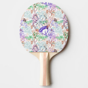 Pala De Ping Pong Estampado de flores 8