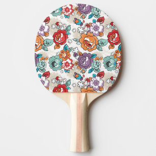 Pala De Ping Pong Estampado de flores abstracto 5 de la elegancia