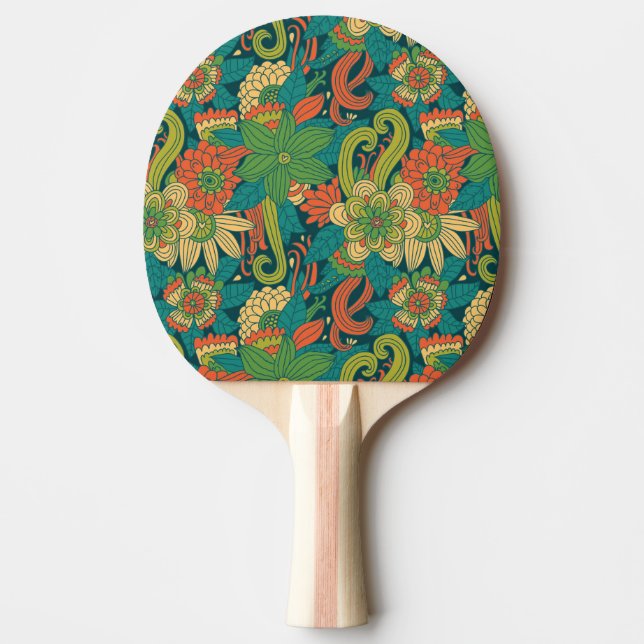 Pala De Ping Pong Estampado de flores del verano (Anverso)