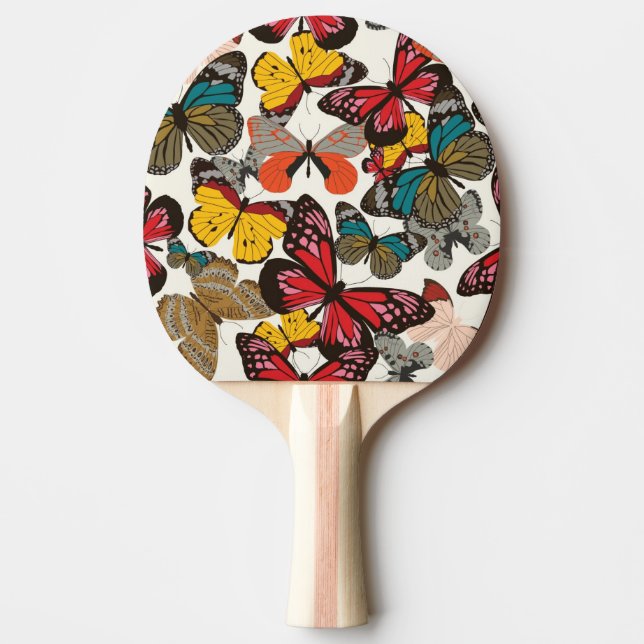 Pala De Ping Pong Estampado de flores retro 2 (Anverso)