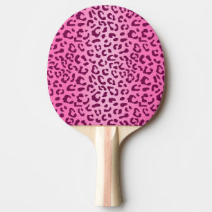 Pala De Ping Pong Estampado de leopardo rosa elegante