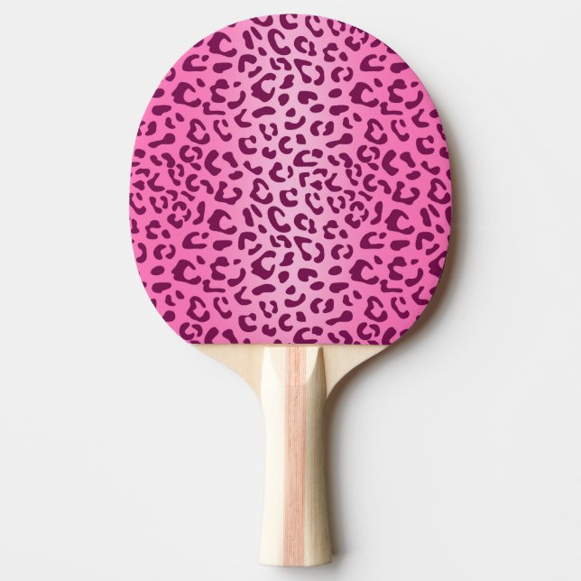 Pala De Ping Pong Estampado de leopardo rosa elegante (Anverso)