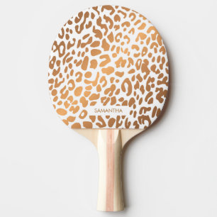 Pala De Ping Pong Estampado leopardo de oro