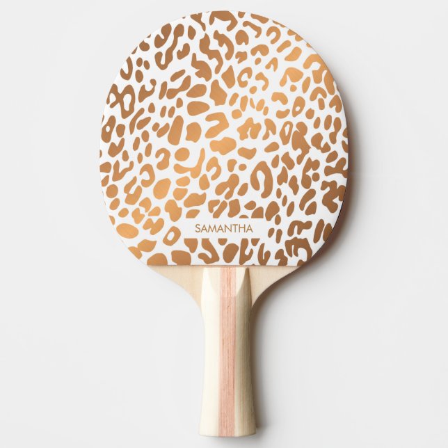 Pala De Ping Pong Estampado leopardo de oro (Anverso)