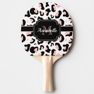 Pala De Ping Pong Estampado leopardo rosado