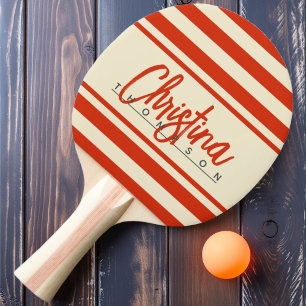 Pala De Ping Pong Estandarte Polo de mediados de siglo Naranja Sangr