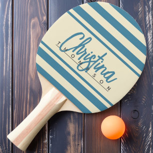 Pala De Ping Pong Estandarte Polo de mediados de siglo Nombre pintad