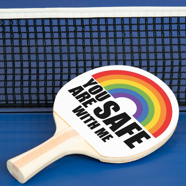 Pala De Ping Pong Estás A Salvo Conmigo El Orgullo Arcoiris LGBTQ (in situ)