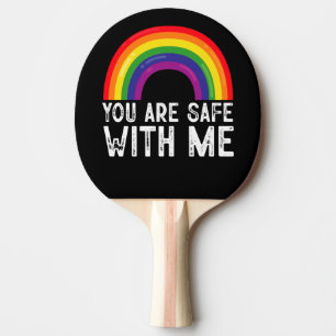 Pala De Ping Pong Estás Seguro Conmigo LGBTQ Mes del Orgullo Arcoíri