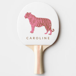 Pala De Ping Pong Estilizado tigre rosa simple nombre personalizado 