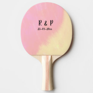 Pala De Ping Pong estilo de texto minimalista simple blanco boda ros