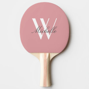Pala De Ping Pong Estilo del guión de nombre rosado de Rubor monogra