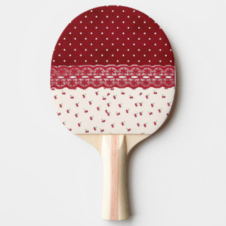 Pala De Ping Pong Estilo Vintage Floral y Lunares 