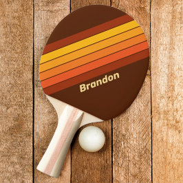 Pala De Ping Pong Estilo Vintage Rayas con Nombre