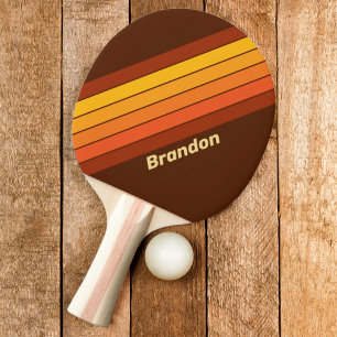 Pala De Ping Pong Estilo Vintage Rayas con Nombre