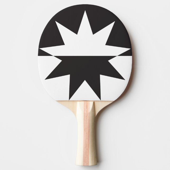 Pala De Ping Pong Estrella del Deco Blanco Negro (Anverso)