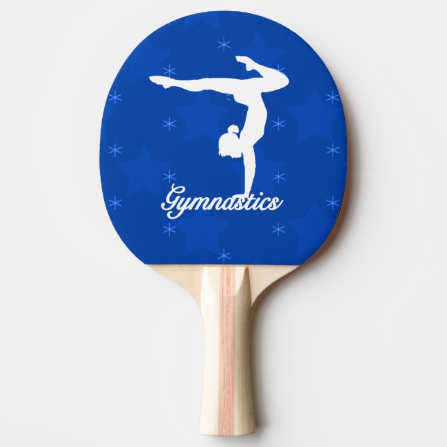 Pala De Ping Pong Estrellas azules del chica de la gimnasia (Anverso)