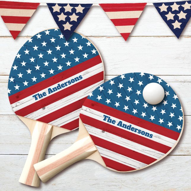 Pala De Ping Pong Estrellas Bandera Americana Bandera Rústica Patrió (Subido por el creador)