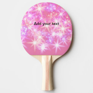 Pala De Ping Pong Estrellas brillantes rosas simples añaden tu texto
