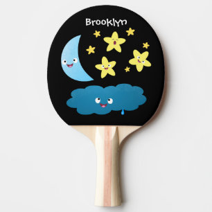 Pala De Ping Pong Estrellas de canto, personalizado de luna y nube