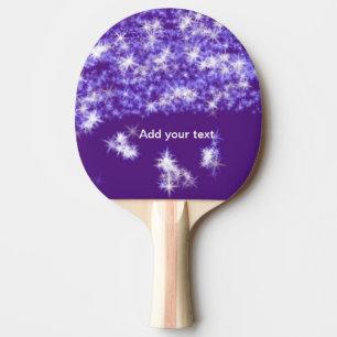 Pala De Ping Pong Estrellas de purpurina morada simple añada su text